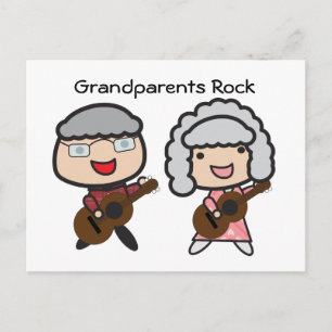 Grandparents Rock Funny Grandparents Day Guitar Postcard