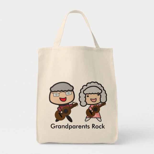 Grandparents Rock Personalise Tote Bag (Front)