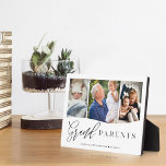 Grandparents Script Grandchildren Photo Keepsake Plaque<br><div class="desc">A special,  memorable multiple photo gift for grandparents. The design features a three-photo grid collage layout to display special grandchildren photos. "Grandparents" is displayed in stylish typography. Send a memorable and special gift to grandparents that they will cherish forever. Note: colours can be changed to suit your preference.</div>
