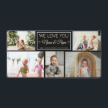 Grandparents Simple 5 Photo Collage Gift Desk Mat<br><div class="desc">Simple black minimalist 5 photo collage template personalised desk mat for grandparents. Add your favourite five grandchildren photos with editable text "We Love You Nana and Papa" (Grandma/Grandpa/Dad/Mum/Nanny/Papa/Granny/Grampy/Other)" in modern calligraphy script and grandchildren names. If you need help with the customisation of this design please message me for guidance. Credit:...</div>