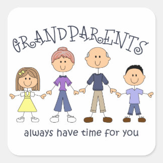 Grandparents Square Sticker