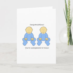 Grandparents to Twin Boys Congratulations. Card