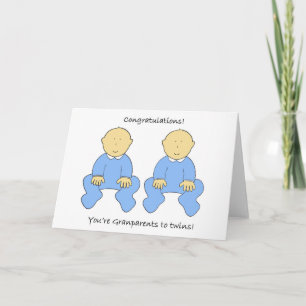 Grandparents to Twin Boys Congratulations Card