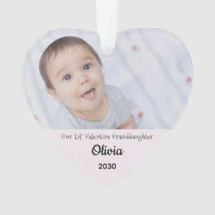 Grandparents Valentine Personalise Photo Name Year Ornament
