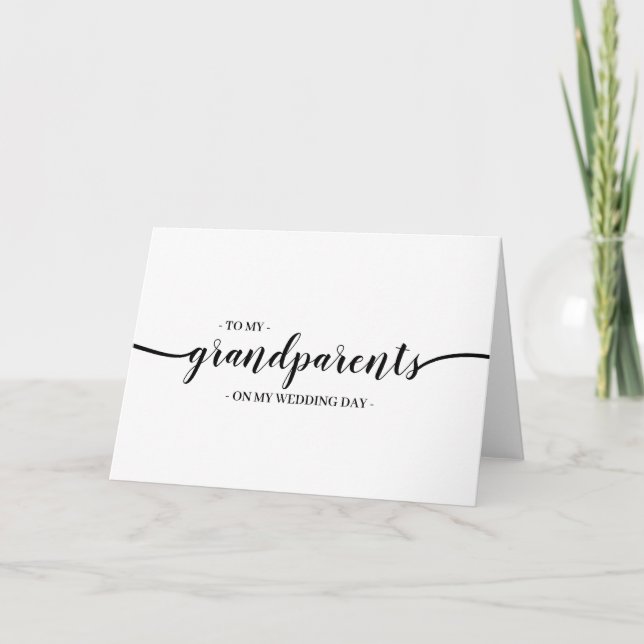 Grandparents Wedding Day Minimal Simple Card (Front)