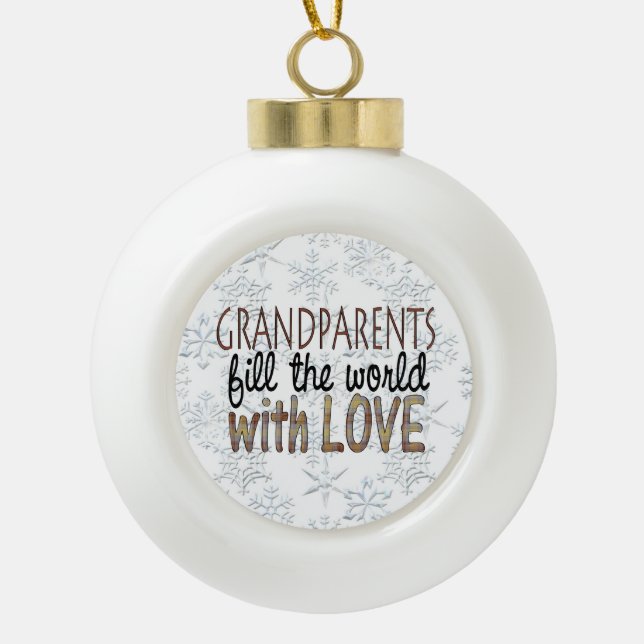 Grandparents Word art Holiday ornament (Front)