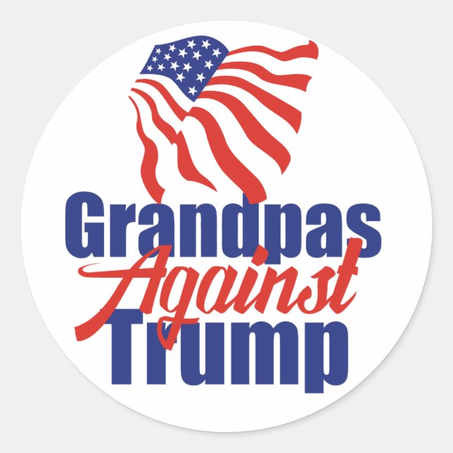 Grandpas Against Trump 2024 Election Political Classic Round Sticker (Front)