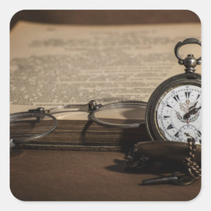 Grandpa's Antique Watch and Glasses Square Sticker