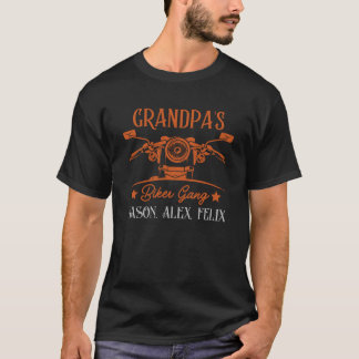 Grandpa's Biker Gang Personalised Grandkid Names T-Shirt