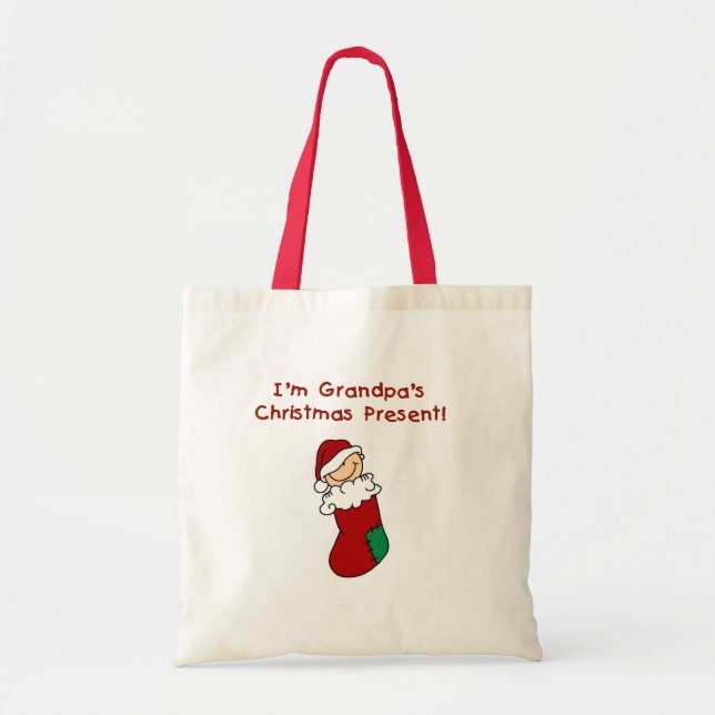 Grandpa's Christmas Present Tshirts and Gifts Tote Bag (Front)