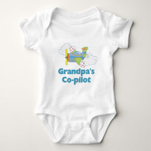 Grandpa's Copilot Boy Baby Bodysuit