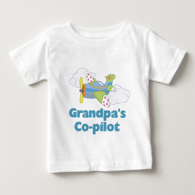 Grandpa's Copilot Boy Baby T-Shirt (Front)
