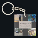 Grandpa's Crew Custom  4 Photo Grid  Keychain<br><div class="desc">Adorably cute with a 4 photo block to personalise. Gift to yourself or as a gift for grandpa!</div>