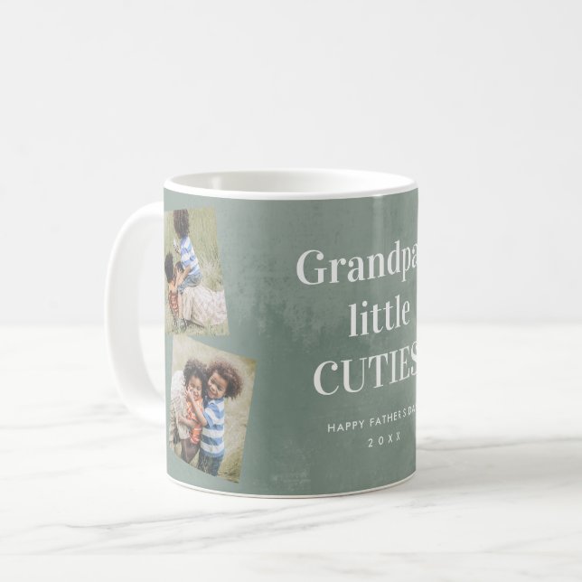 Grandpa's cuties photo collage Father's Day Coffee Mug (Front Left)