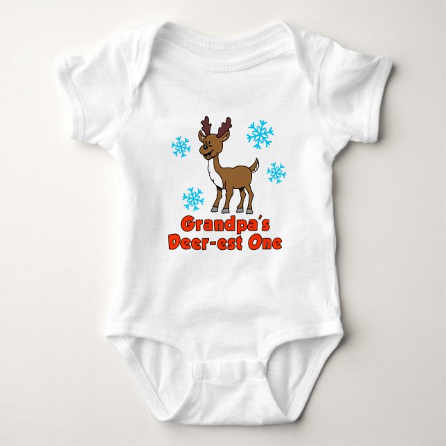 Grandpa's Deer-est One Baby Bodysuit (Front)