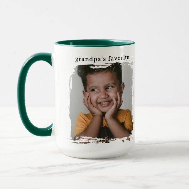 Grandpas Favourite Custom Photo Funny Gift Mug (Left)