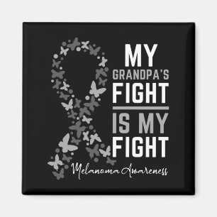 Grandpas Fight Is Fight Melanoma Cancer Awareness Magnet