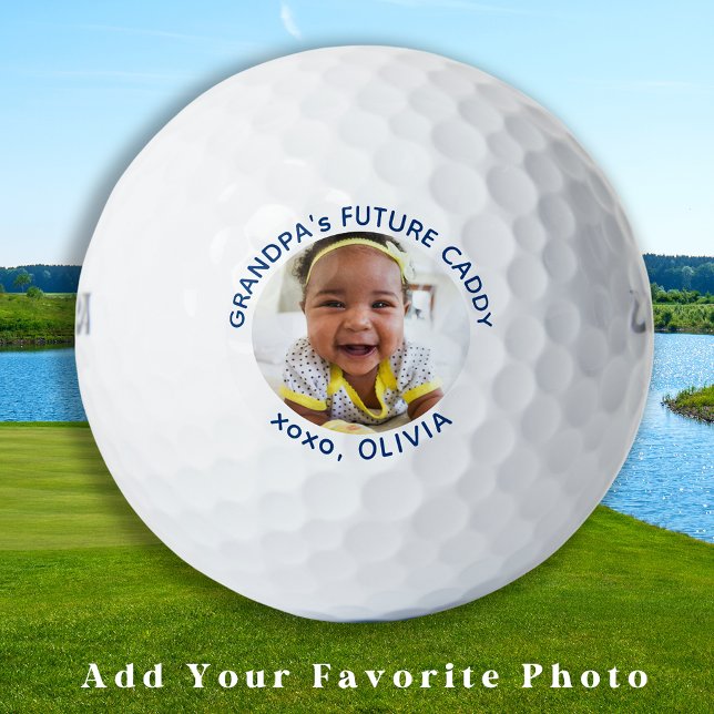 Grandpa's Future Caddy Personalised Photo Golfer Golf Balls (Creator Uploaded)