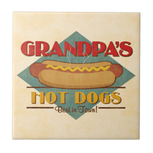 Grandpa's Hot Dogs Ceramic Tile