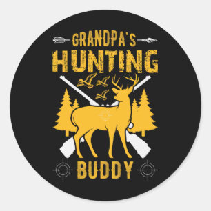 Grandpa's Hunting Buddy Grandson Hunting Buddies Classic Round Sticker