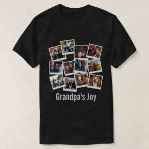 Grandpa's Joy Photo Frame Collage Modern Trendy T-Shirt