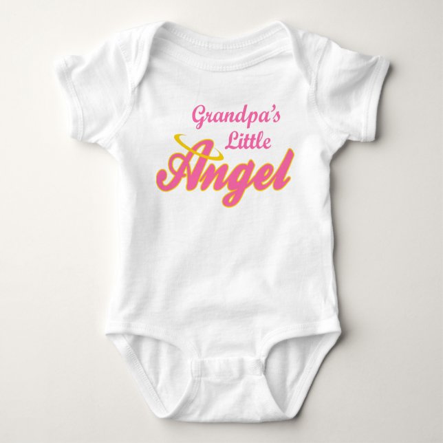 Grandpa's Little Angel Baby Bodysuit (Front)