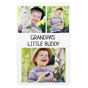 Grandpa's Little Buddy 3 Photo Grandson  Magnet