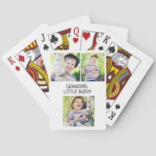 Grandpa's Little Buddy 3 Photo Grandson Playing Cards