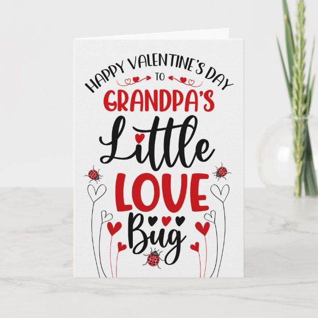 Grandpa's Little Love Bug Valentine Holiday Card (Front)