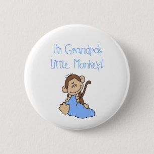 Grandpa's Little Monkey - Blue Tshirts and Gifts 6 Cm Round Badge