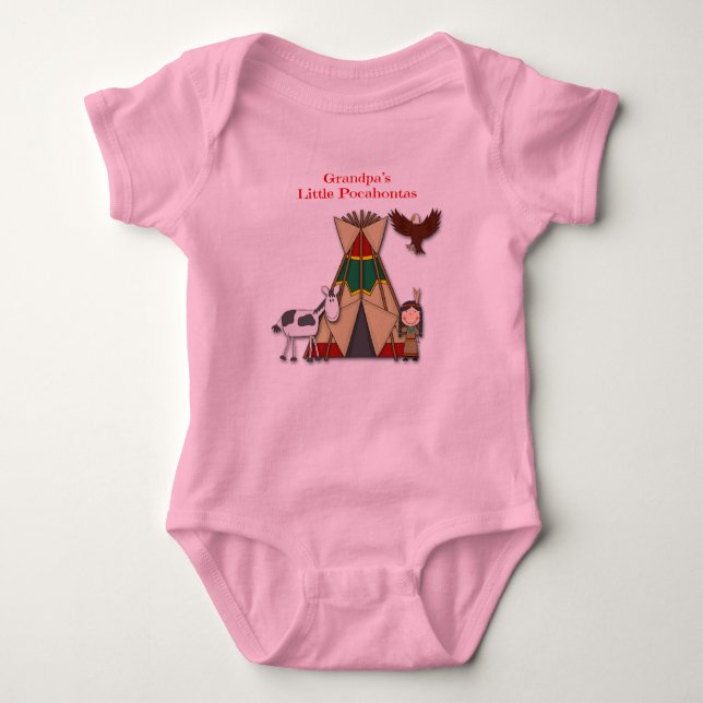 Grandpa's Little Pocahontas Baby Bodysuit (Front)