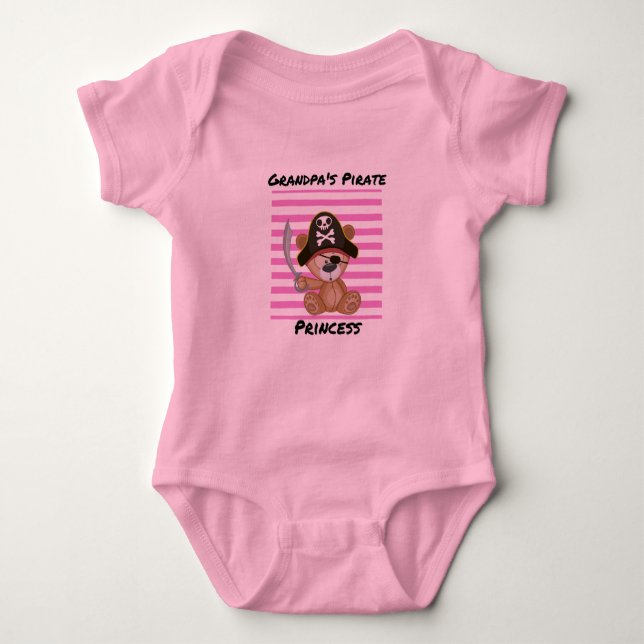 Grandpa's Pirate Princess Baby Tutu Bodysuit (Front)