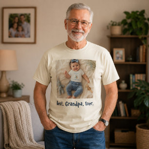 Grandpa's Pride and Joy Custom Family Photo T-Shirt