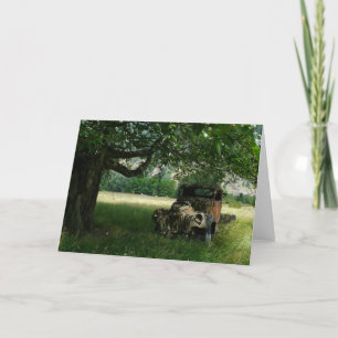 Grandpa's Truck under the Tree Holiday Card