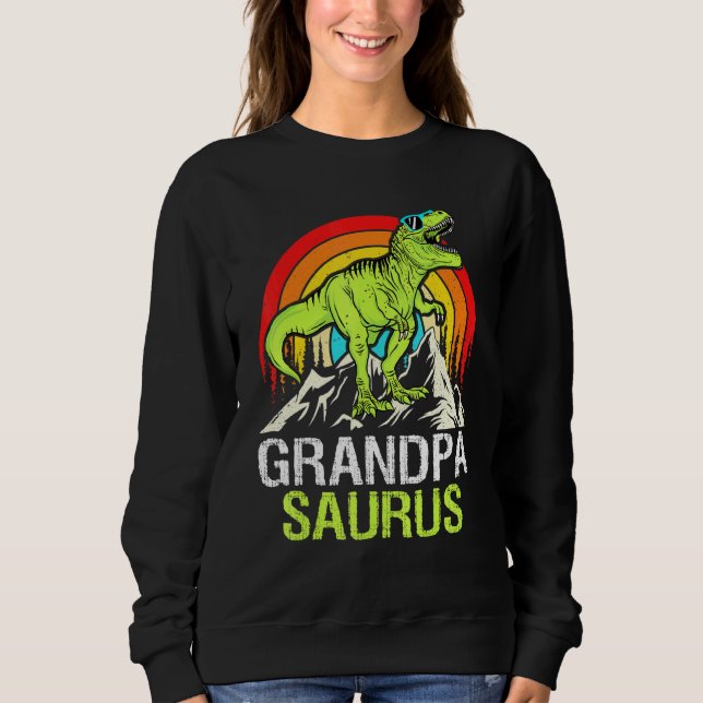 Grandpasaurus Fun Dinosaur Grandpa Saurus Family M Sweatshirt (Front)