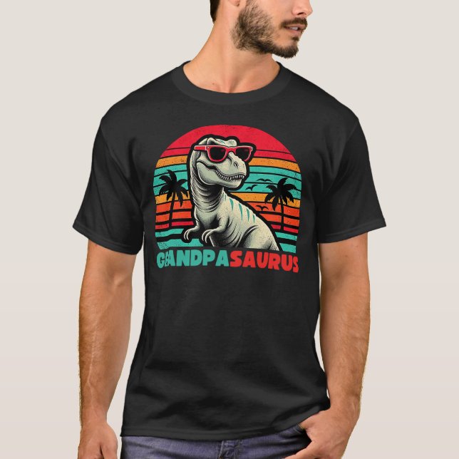 Grandpasaurus Funny T Rex Grandpa Saurus Dinosaur  T-Shirt (Front)