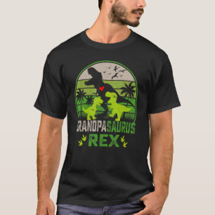 Grandpasaurus Rex 2 Kids Sunset For Fathers Day T-Shirt