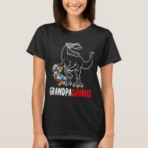 Grandpasaurus T Rex Dinosaur Autism Awareness Gran T-Shirt