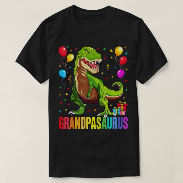 Grandpasaurus T Rex Dinosaur Grandpa Saurus Family T-Shirt (Design Front)