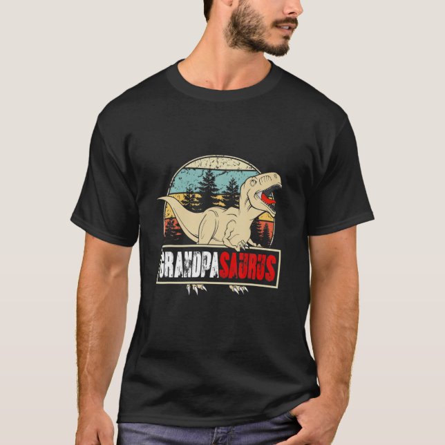 Grandpasaurus Tee T Rex Saurus Dinosaur Men Dad Da (Front)