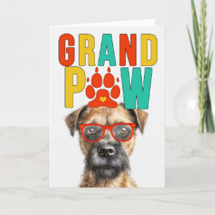 GrandPAW Border Terrier GrandDOG Grandparents Day Holiday Card