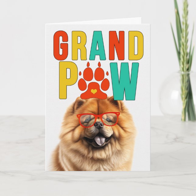 GrandPAW Chow Chow Dog GrandDOG Grandparents Day Holiday Card (Front)