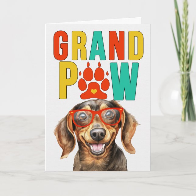 GrandPAW Dachshund GrandDOG Grandparents Day Holiday Card (Front)
