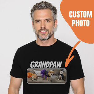 Grandpaw Dog Grandpa Custom Photo T-Shirt