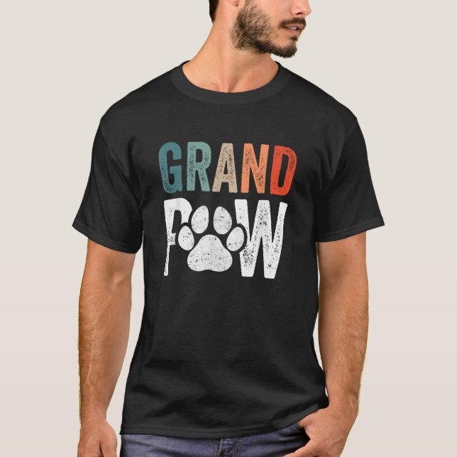 Grandpaw Dog Grandpa Father s Day Family Grandkids T-Shirt (Front)