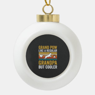 Grandpaw Grandpa Dog Lover Retro Ceramic Ball Christmas Ornament