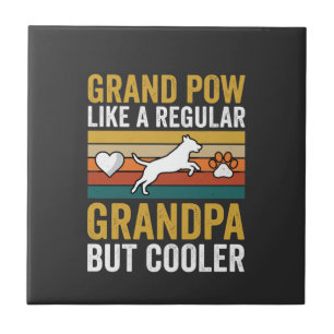 Grandpaw Grandpa Dog Lover Retro Ceramic Tile
