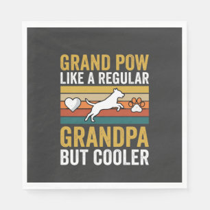 Grandpaw Grandpa Dog Lover Retro Napkin