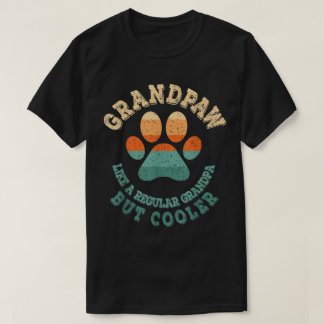 Grandpaw Retro Paw Print Gift T-Shirt