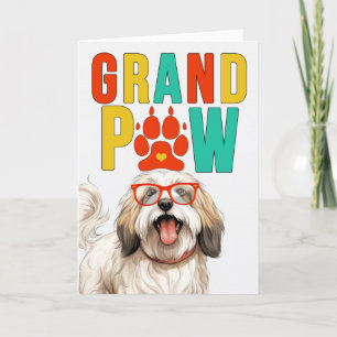 GrandPAW Tibetan Terrier GrandDOG Grandparents Day Holiday Card